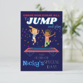 Invitations pour enfants Jump Trampoline Park Anni (Debout devant)