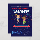 Invitations pour enfants Jump Trampoline Park Anni (Devant / Derrière)