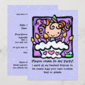 Invitations pour fêtes d'anniversaire PURPLE (Devant / Derrière)