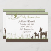 Invitations pour la douche aux cerfs de maman et d (Devant / Derrière)