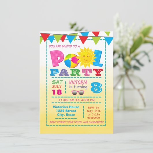 Invitations pour la fête d'anniversaire (Debout devant)