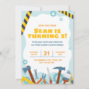 Invitations pour la fête d'anniversaire de constru