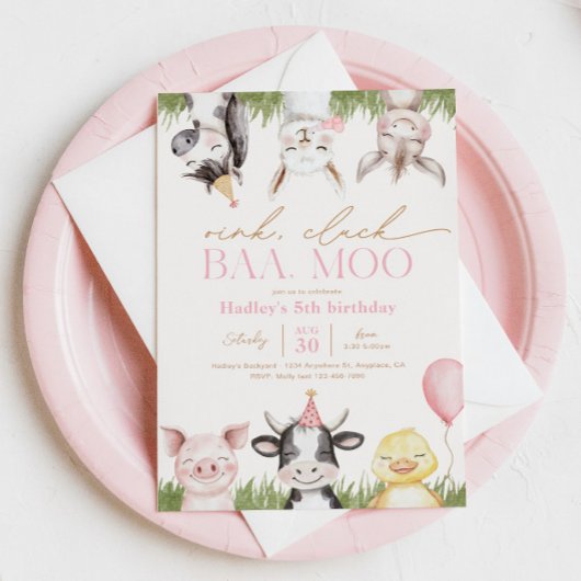 Invitations pour la fête d'anniversaire de la ferm