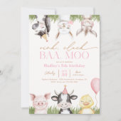 Invitations pour la fête d'anniversaire de la ferm (Devant)