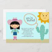 Invitations pour la fête d'anniversaire de la fill (Devant / Derrière)