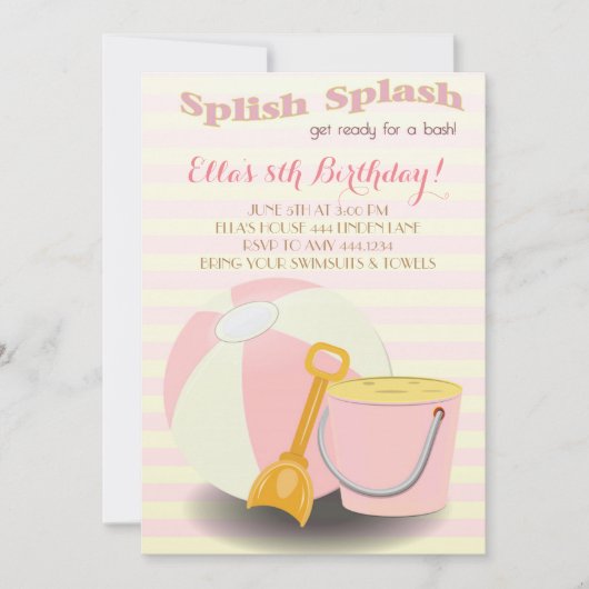 Invitations pour la fête d'anniversaire de la pisc (Devant)