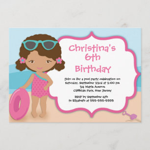 Invitations pour la fête d'anniversaire de la plag