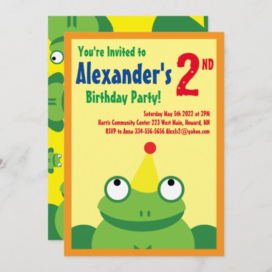 Invitations pour la fête d'anniversaire de l'anima (Devant / Derrière)