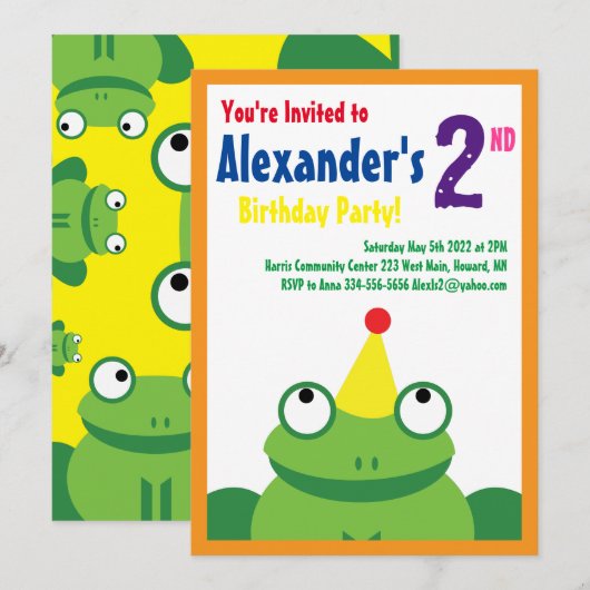 Invitations pour la fête d'anniversaire de l'anima (Devant / Derrière)