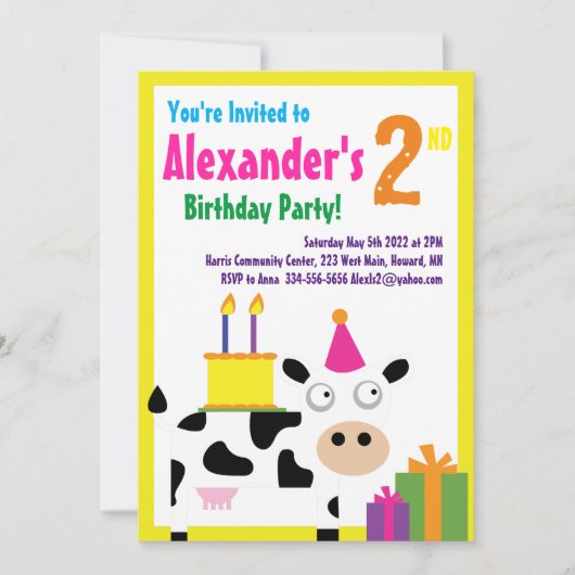 Invitations pour la fête d'anniversaire de l'anima (Devant)