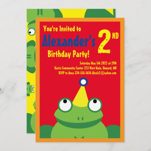 Invitations pour la fête d'anniversaire de l'anima (Devant / Derrière)