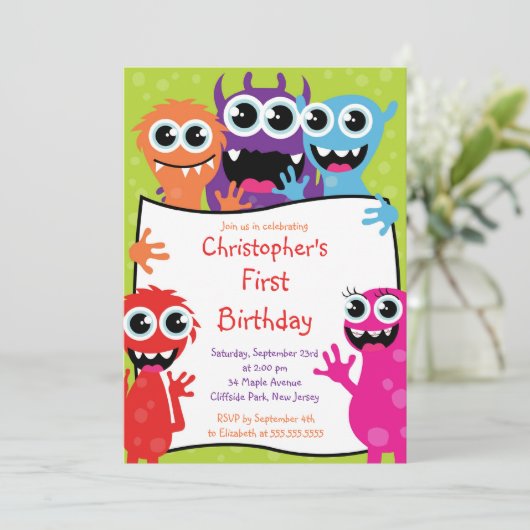 Invitations pour la fête d'anniversaire de mignonn (Debout devant)