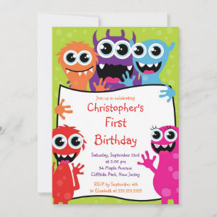 Invitations pour la fête d'anniversaire de mignonn