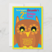 Invitations pour la fête d'anniversaire de Owl Ani (Devant)