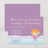 Invitations pour la fête d'anniversaire de patin à (Devant / Derrière)