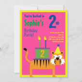 Invitations pour la fête d'anniversaire de Tiger A (Devant)