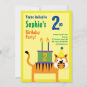 Invitations pour la fête d'anniversaire de Tiger A (Devant)