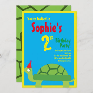 Invitations pour la fête d'anniversaire de Turtle
