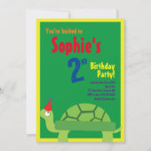 Invitations pour la fête d'anniversaire de Turtle (Devant)