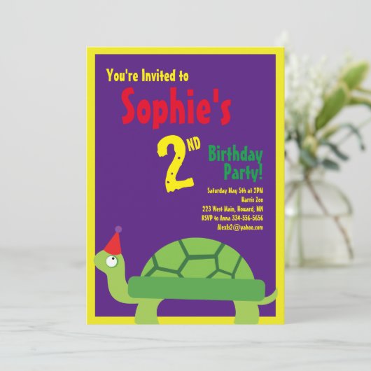 Invitations pour la fête d'anniversaire de Turtle  (Debout devant)