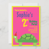 Invitations pour la fête d'anniversaire de Turtle (Devant)