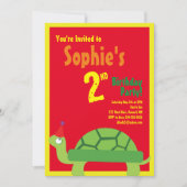 Invitations pour la fête d'anniversaire de Turtle (Devant)