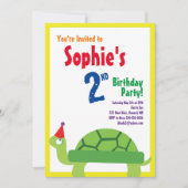 Invitations pour la fête d'anniversaire de Turtle (Devant)