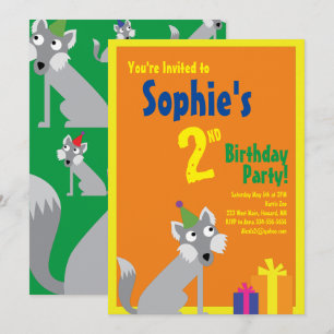 Invitations pour la fête d'anniversaire de Wolf An
