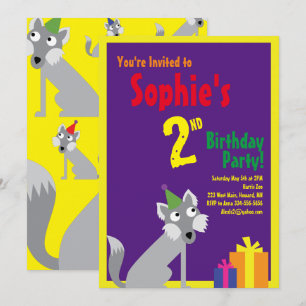 Invitations pour la fête d'anniversaire de Wolf An