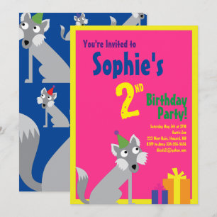 Invitations pour la fête d'anniversaire de Wolf An