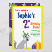 Invitations pour la fête d'anniversaire de Wolf An (Devant / Derrière)