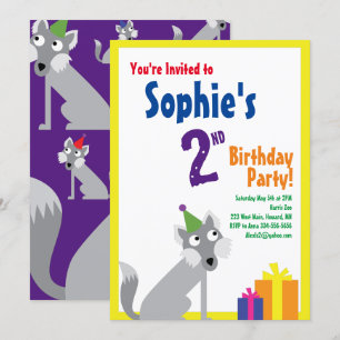 Invitations pour la fête d'anniversaire de Wolf An