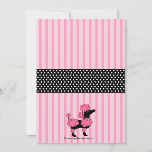 Invitations pour la fête d'anniversaire du caniche (Dos)