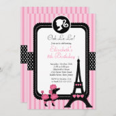 Invitations pour la fête d'anniversaire du caniche (Devant / Derrière)