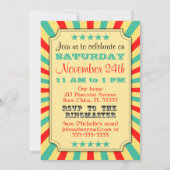 Invitations pour la fête d'anniversaire du Cirque  (Dos)