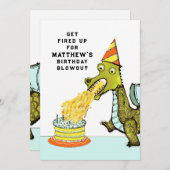 Invitations pour la fête d'anniversaire du dragon (Devant / Derrière)