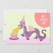 Invitations pour la fête d'anniversaire du dragon  (Devant)