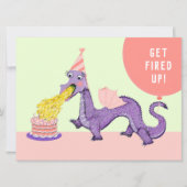 Invitations pour la fête d'anniversaire du dragon (Devant)