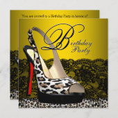 Invitations pour la fête d'anniversaire du léopard (Devant / Derrière)