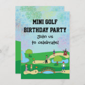 Invitations pour la fête d'anniversaire du mini-go (Devant / Derrière)