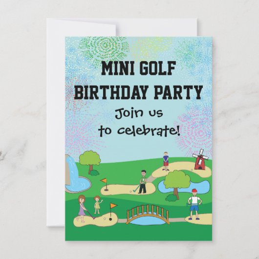 Invitations pour la fête d'anniversaire du mini-go (Devant)