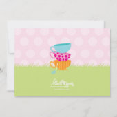 Invitations Pour La Fête D'Anniversaire Du Thé De  (Dos)