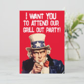 INVITATIONS POUR LA FÊTE DE BARBECUE DE L'ÉTÉ CHEZ (Debout devant)