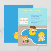 Invitations pour la fête de la piscine d'été color (Devant / Derrière)