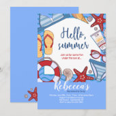 Invitations pour la Fête de l'Été à la Plage (Devant / Derrière)