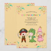 Invitations pour la fête des costumes juvéniles (Devant / Derrière)