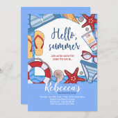 Invitations pour la fête d'été sur la plage (Devant / Derrière)