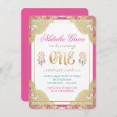 Invitations pour la première fête d'anniversaire d (Devant / Derrière)