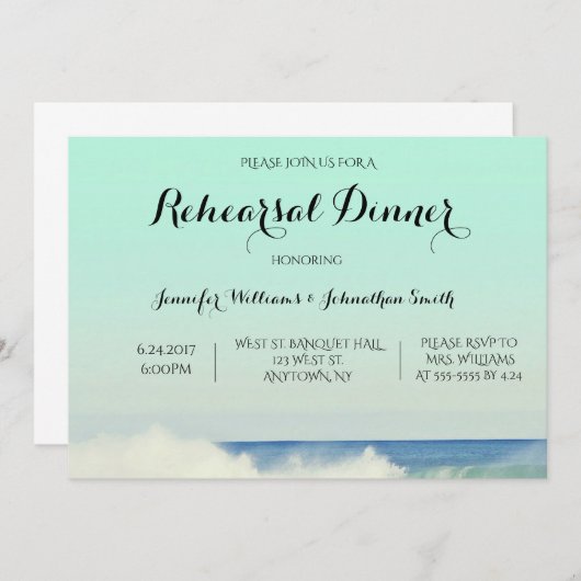 Invitations pour la répétition de l'océan vert (Devant / Derrière)