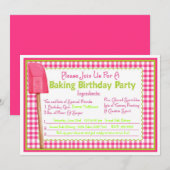 Invitations pour l'anniversaire de cuisine (Devant / Derrière)